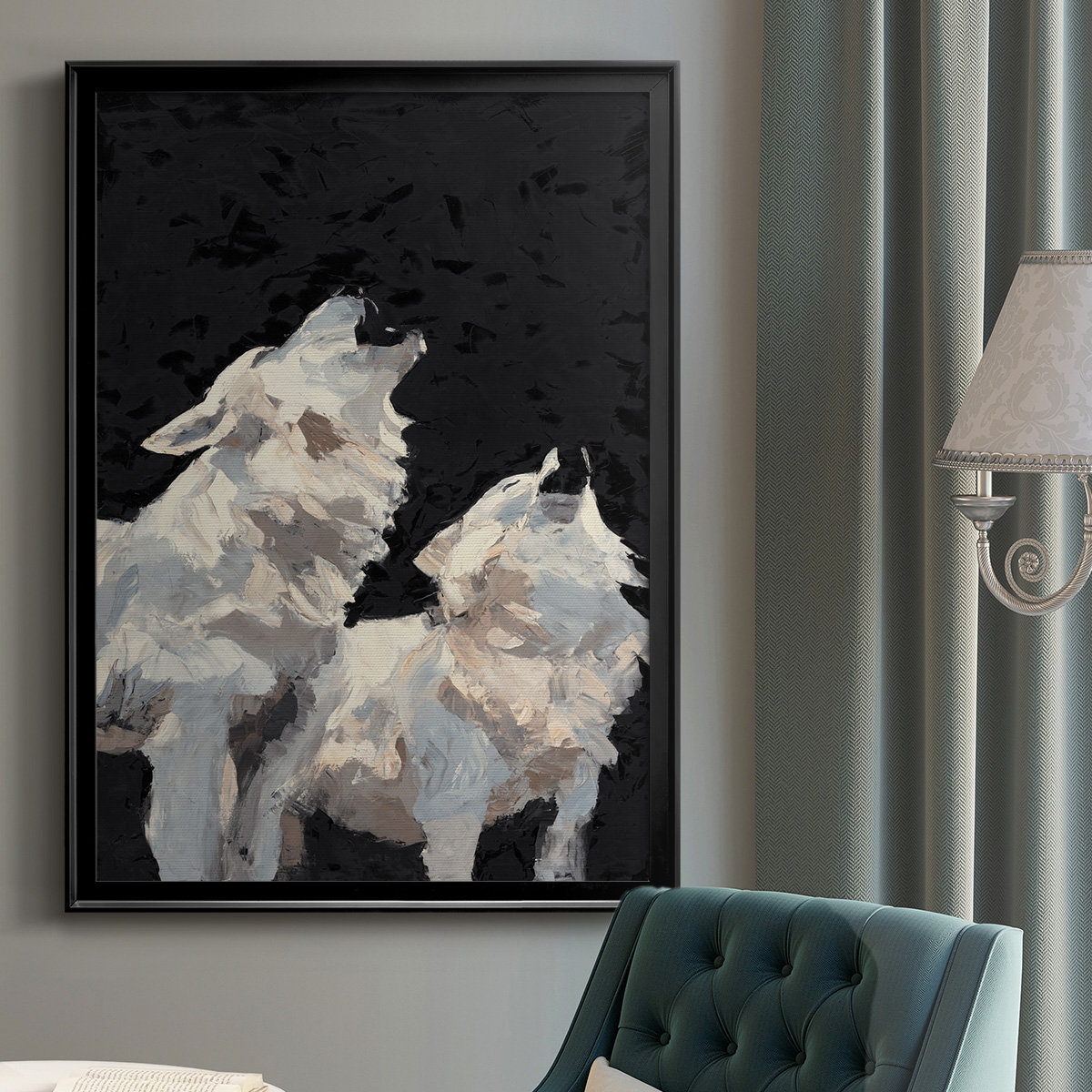 Loon Peak® Midnight Wolves - Single Picture Frame Print | Wayfair