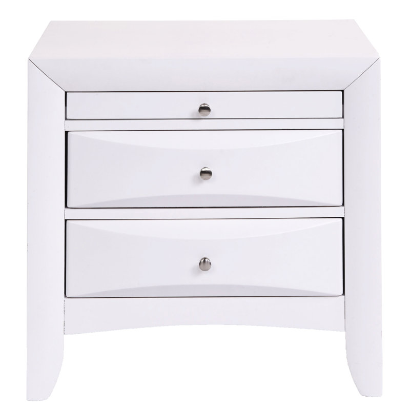 2 tables de chevet en blanc - Rendez-vous dans la chambre à coucher avec 2 tiroirs pour un espace fonctionnel