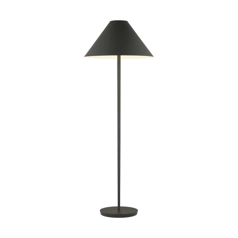 Kelly Wearstler Contra 1 Light Bedroom Home Office Living Room Lamp, Matte Charcoal Black, Matte Charcoal Black