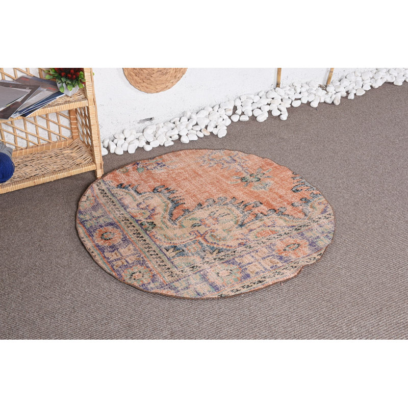 Tapis tendance, petits tapis 3,3 x 3,3 pi, tapis rétro, tapis neutres, tapis de cuisine orange, tapis turcs