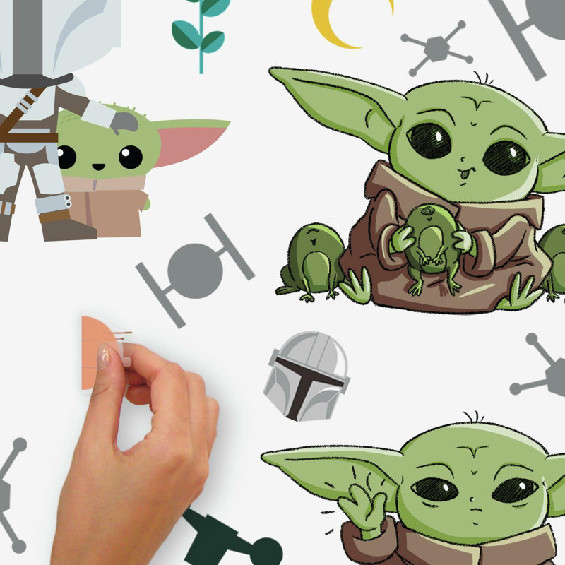 Star Wars Grogu Illustrated Peel and Stick Wall Decals