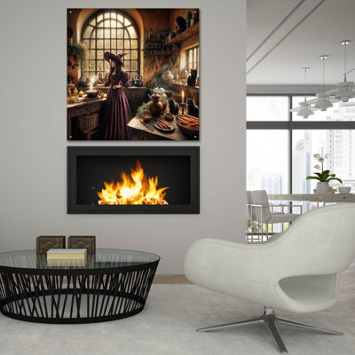  'Magical Kitchen 1' by Rey Klimt Acrylic Glass Wall Art, 36" x 36"