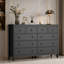 Commode 55 po à 10 tiroirs, commode avec glissières lisses et ensemble anti-basculement pour chambre à coucher 55 po-336658083