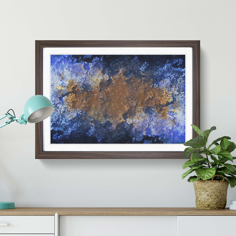 Utopia of Life in Abstract - Picture Frame Painting Print, Walnut Framed, 62cm H x 87cm W x 2cm D