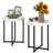 Set Of 2 Round Side Tables With Metal Legs