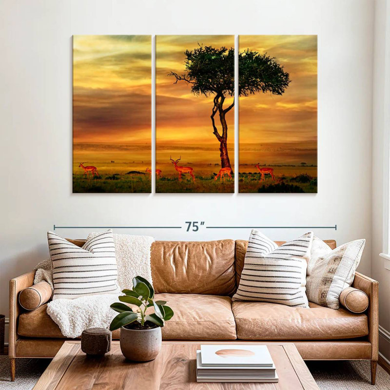 African Impalas, 42" H x 65" W