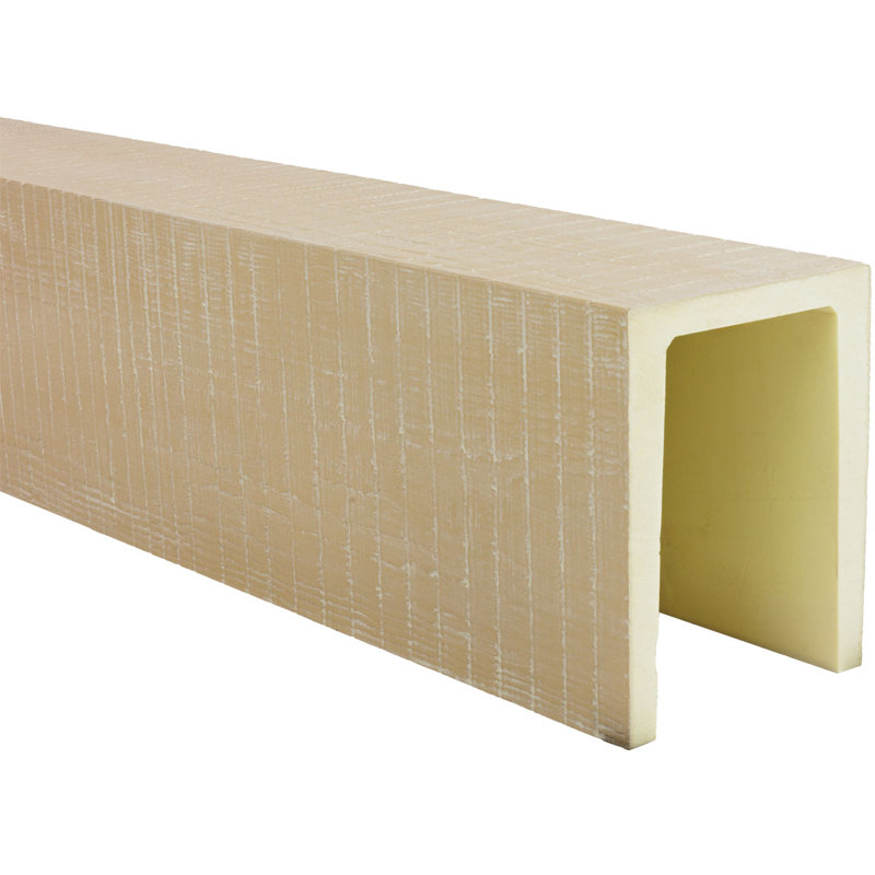 Poutre de plafond en faux bois à 3 côtés (poutre en U), H 9,5 po x l 9,5 po x P 240 po, Vanille Chai