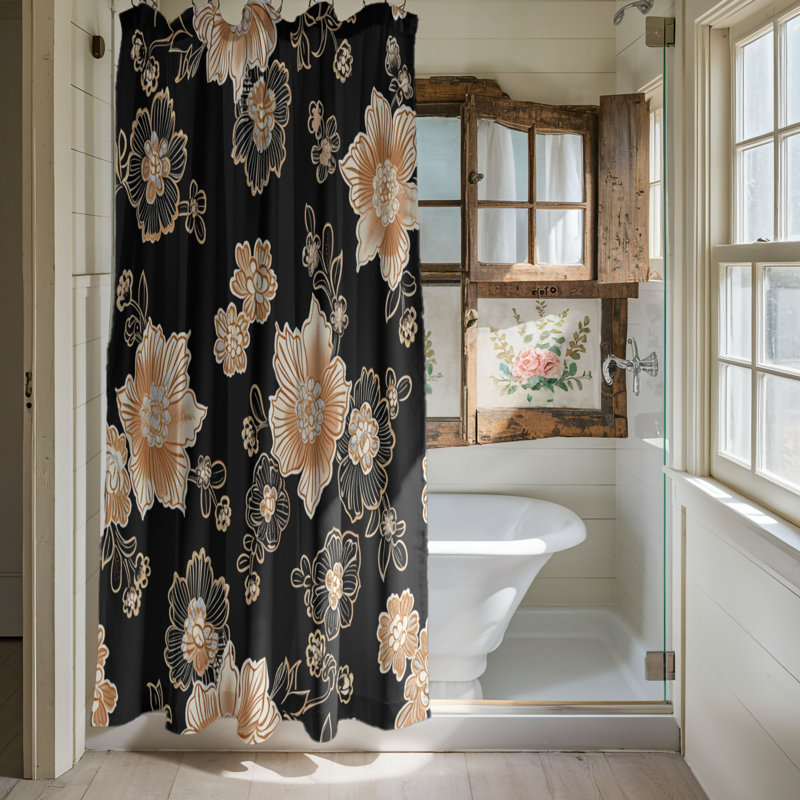 Fabric Blossoms - Rideau de douche Premium, H 74 po x l 71 po