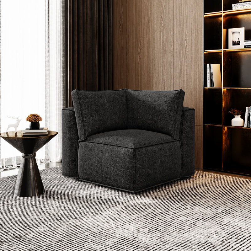 Canapé modulaire en chenille - Chaises Croner, Noir