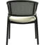 Chaise de salle à manger moderne à dossier canne Daishun, fauteuil incurvé en rotin en forme de U, siège d'appoint rembourré avec pieds en métal noir-3408397-17228011