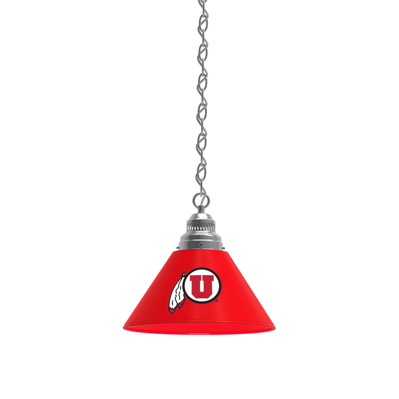 1 - Light Single Pendant, Chrome, Utah Utes