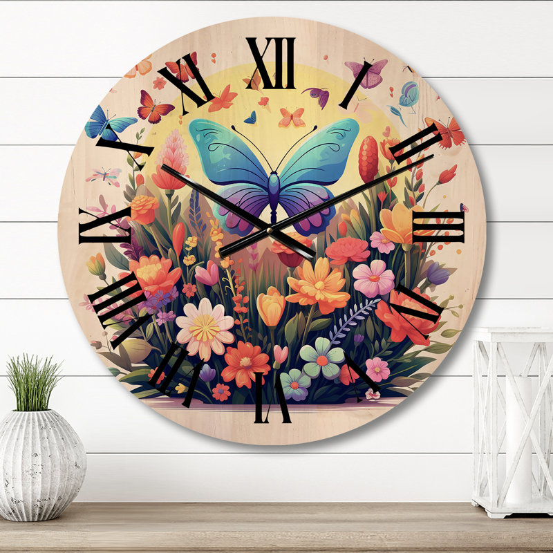 Horloge murale en bois massif Mounthill, Moyenne