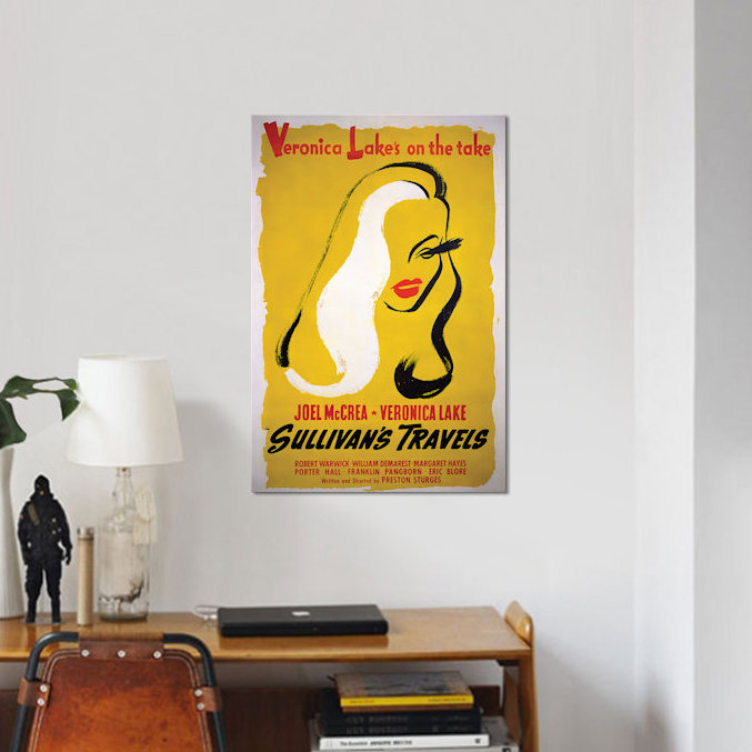 «Sullivan's Travels» par Radio Days, impression sur toile tendue, Papier avec cadre noir, Blanc, H 32 po x l 24 po x P 1 po
