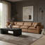 Canapé modulaire 160 po à accoudoirs carrés en similicuir-87149795