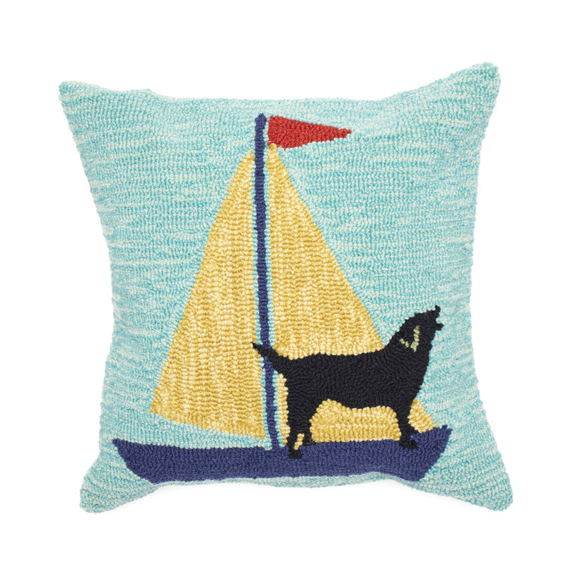 Sailing Dog Throw Pillow