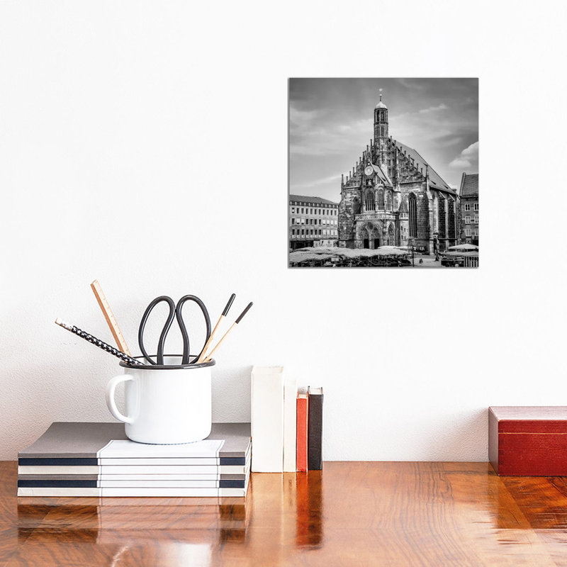 Nuremberg Church Of Our Lady And Main Market by Melanie Viola - Wrapped Canvas Print, 30.48 cm H x 30.48 cm W