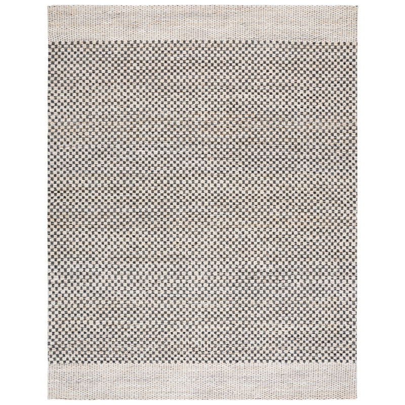 Tapis 675 fibres naturelles beige / noir, Rectangle 8 pi x 10 pi