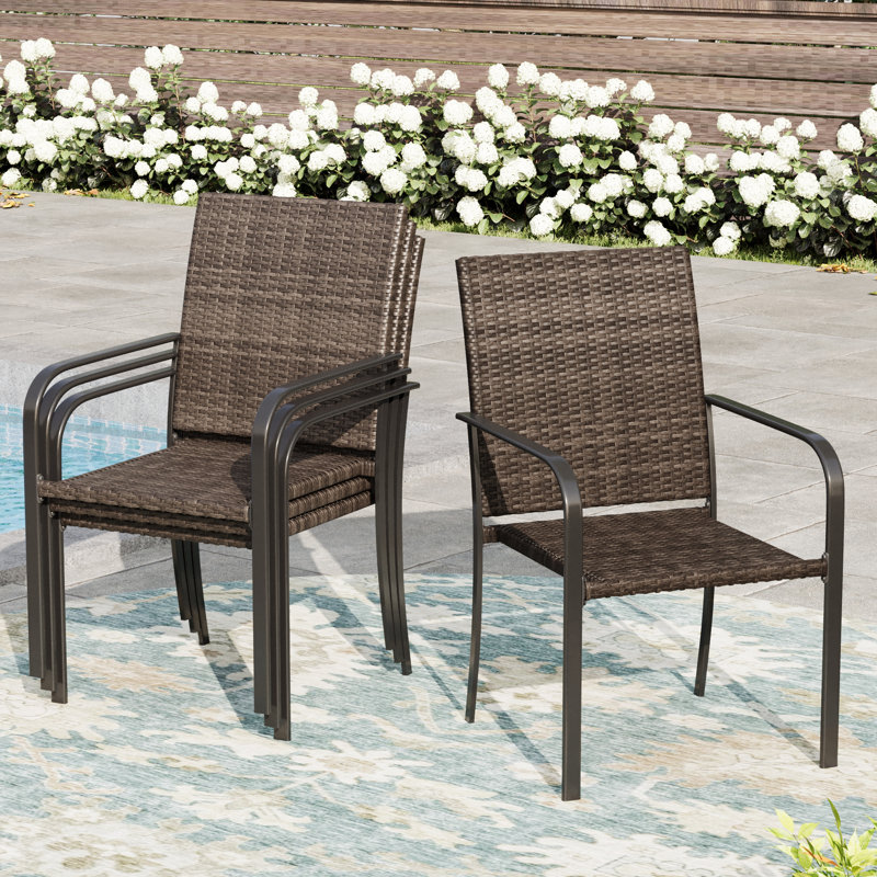 Chaises de patio d'extérieur en rotin PE