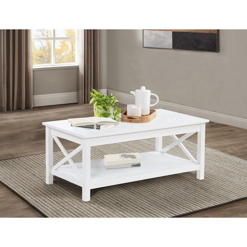 Balsamine 44-Inch Rectangular Lift Top Coffee Table White