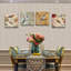 Fleurs, oiseaux, art mural sur toile