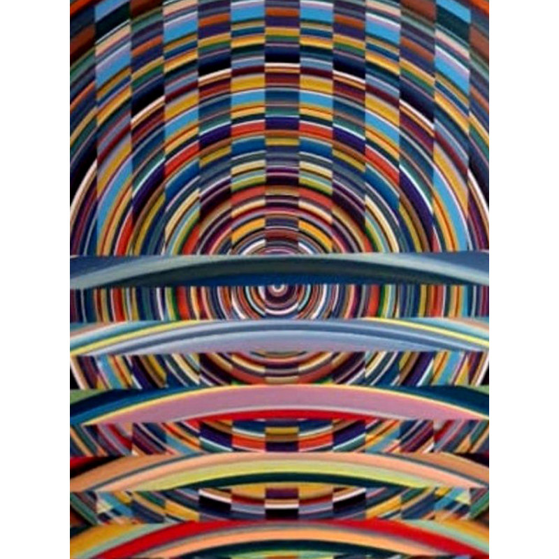 Out of Horizons Acrylic Painting by Ghanshyam Gupta – 35"x41" Vibrant Abstract Acrylic on Canvas, Contemporary Colorful Geometric Art, Modern Home Décor Statement