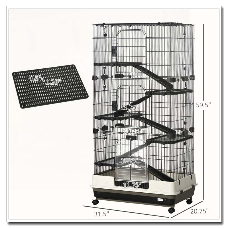 Cage portable à 6 niveaux avec roulettes