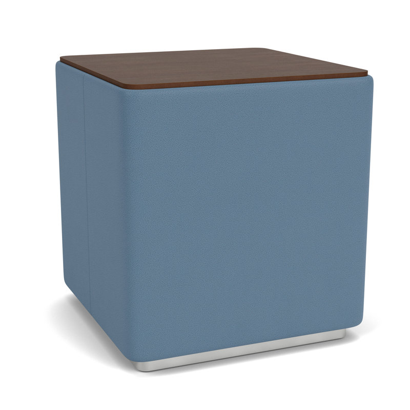 Table de salon avec plateau en stratifié Darsey, Noyer Riftwood, 20", Argent; ouvert bleu carrière