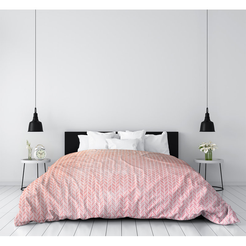Housse de couette Katelyn Elizabeth, Housse de couette pour lit simple, Rose / Orange