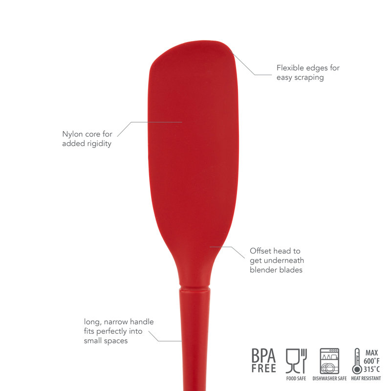 Flex-Core Spatula with Handle, Cayenne