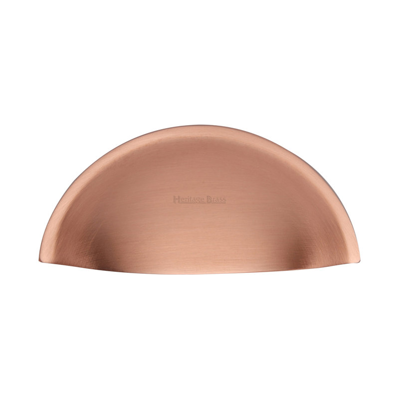Heritage Brass Heritage Drawer Pull Half Moon Design, Satin Rose Gold
