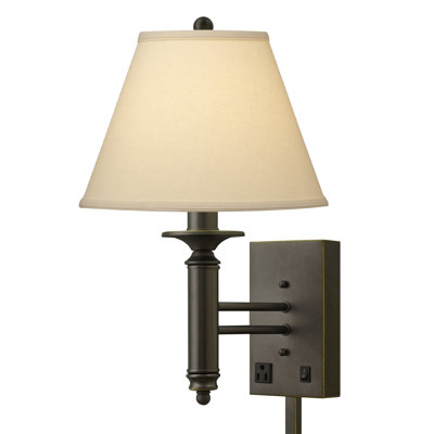Traditional Madison Bronze Plug-in Armed Sconce
