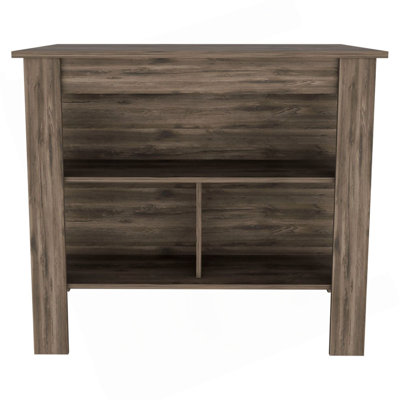 Delos Kitchen Island, Four Legs, Three Shelves