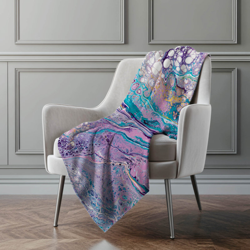 Addison Machine Washable Sherpa Abstract Throw Blanket