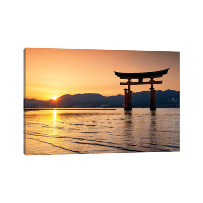 Miyajima Torii Sunset II by Philippe Hugonnard - Wrapped Canvas Photograph