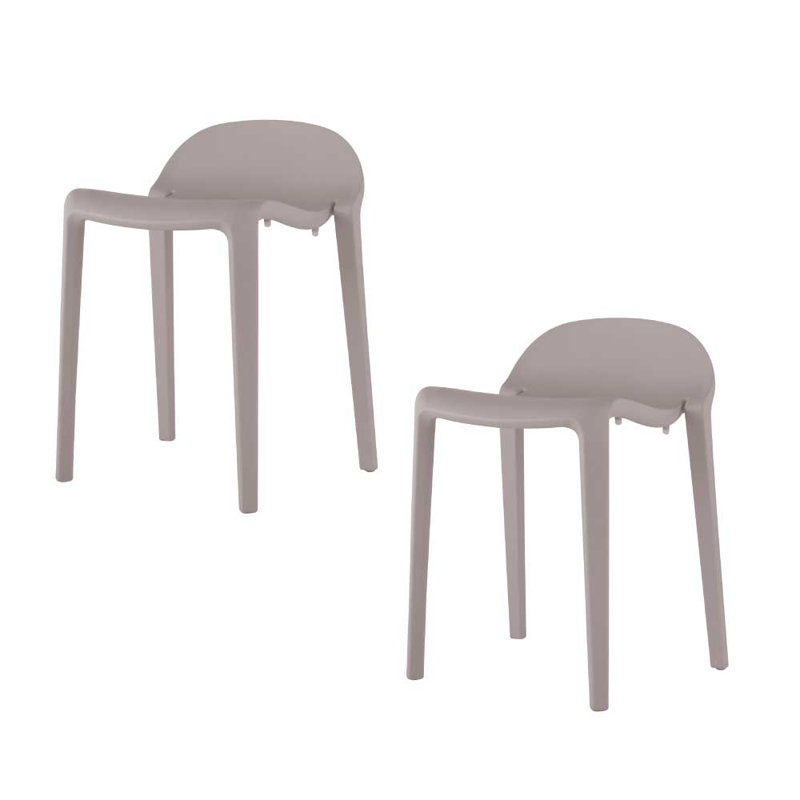 Gardunio 18.1" Low Back Short Stool, Set of 2, Gray