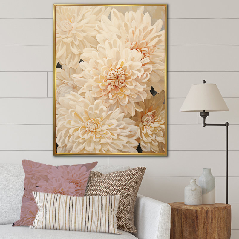 Minimalisme mamans en couleur beige et discrète II sur toile, H 40 po x l 30 po x P 1,5 po, Cadre flottant doré