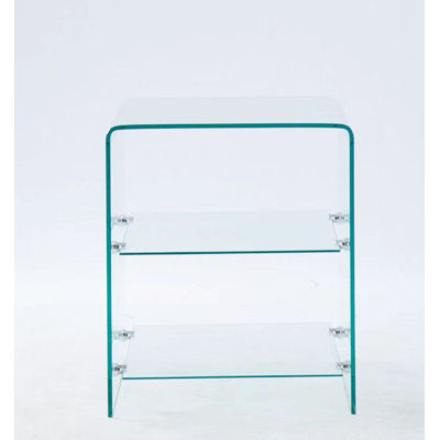 Table d'appoint 2 couches en verre trempé, table de canapé en verre transparent