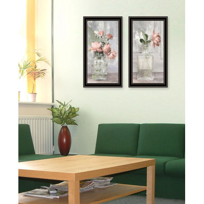 Lark Manor ™ «Cottage Peach Rose», art mural encadré pour le salon, reproduction d'art mural pour la maison, art mural de chambre à coucher par Lori Deiter