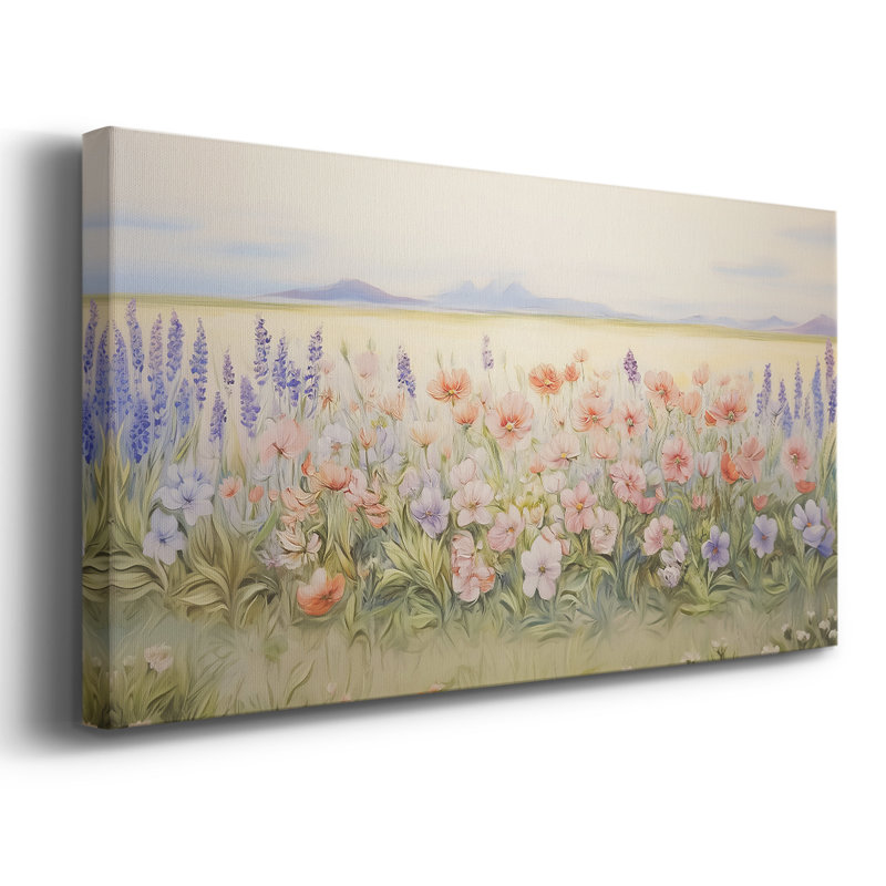 Botanical Series-CCXLIV- Toile tendue avec châssis tendue, prête à être accrochée, H 17 po x l 33 po, Doré