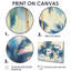 «Blue and Gold Palm Tree forest I - Palm Trees», reproduction d'art sur toile-649487587-649487588