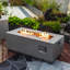 42" Propane Gas Fire Pit Table, 50000 BTU Rectangular Steel Fire Pit With Glass Wind Guard For Outside Patio Deck Garden Courtyard -Grey
