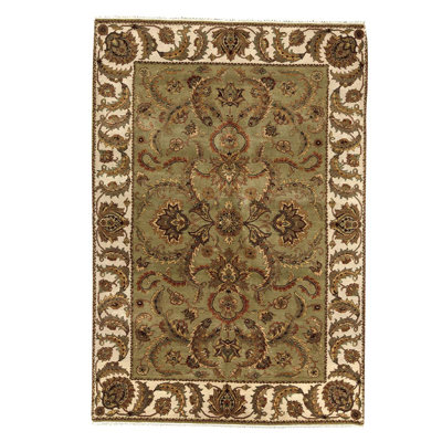 Wool Oriental Area Rug in Blue Beige