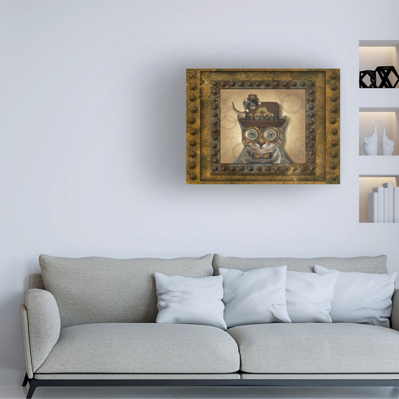 «Orviston Steampunk Cat And Mouse On Canvas» par Tina Mitchell, reproduction, H 19 po x l 19 po x P 2 po