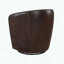 Fauteuil demi-tonneau pivotant en cuir à grain supérieur - bronze - sans assemblage-1714224947