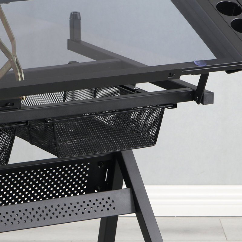 table à dessin réglable en verre trempé