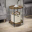 Zyana 2 Tier Wooden End Table Side Table Industrial Rustic Brown Living Room Furniture