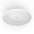67 Inch Freestanding Oval Solid Surface Soaking Bathtub in Matte White with Walnut Trim