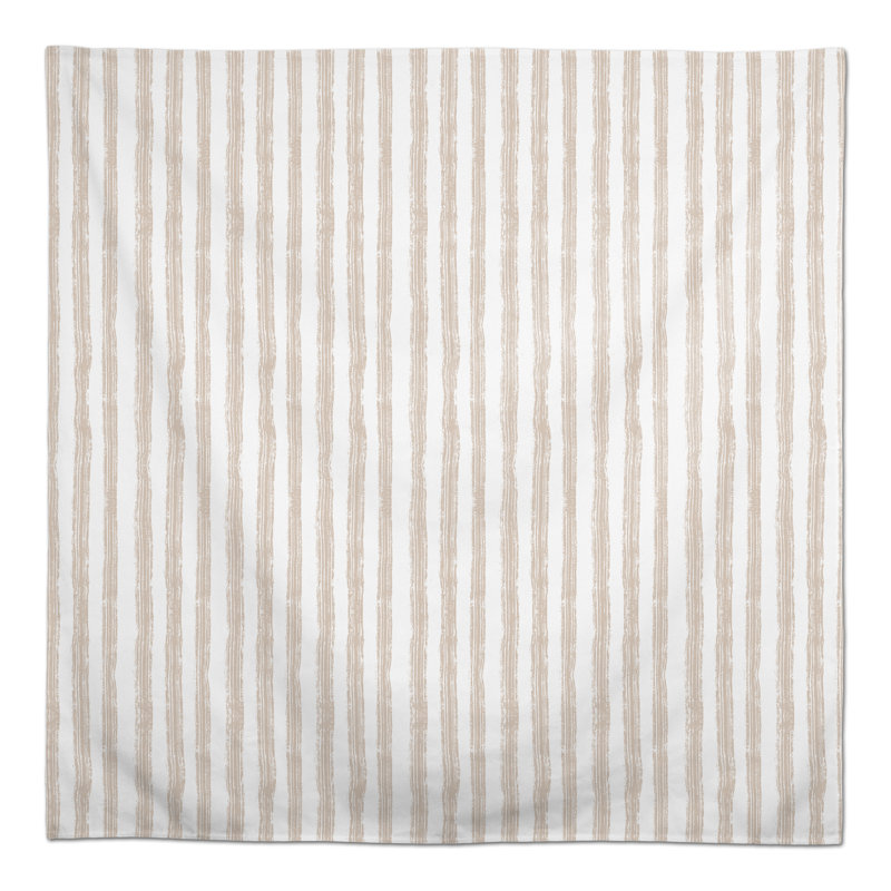 Neutral Easy Stripes Tablecloth, 58" D 58" L