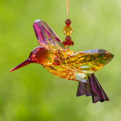 Ornement à six tons en acrylique suspendu hummingbird Laureano