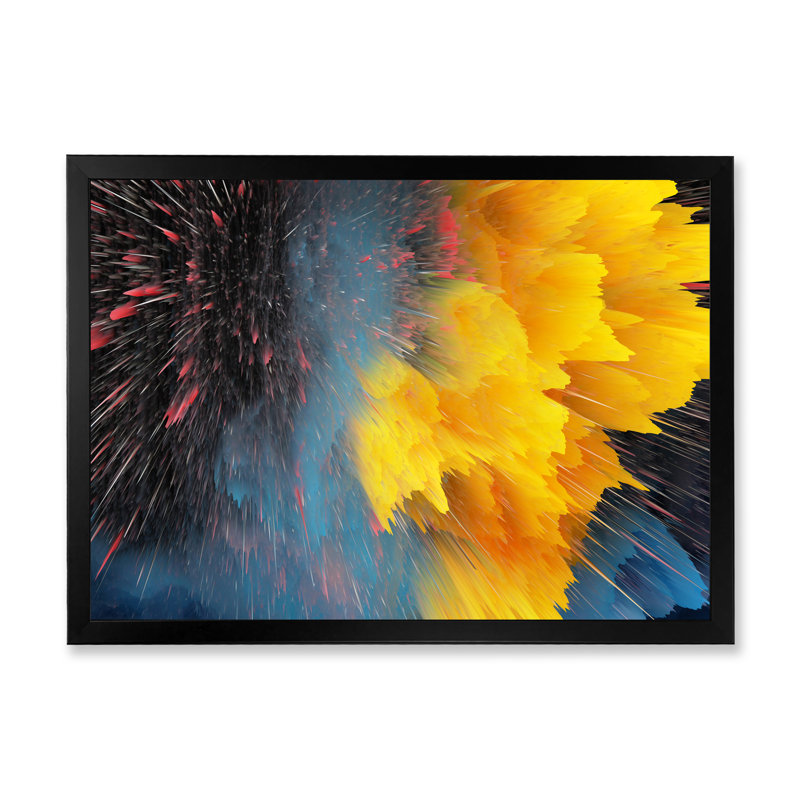 «Yellow Spash Clouds», reproduction sur toile flottante, Cadre noir, H 8 po x l 12 po x P 1 po